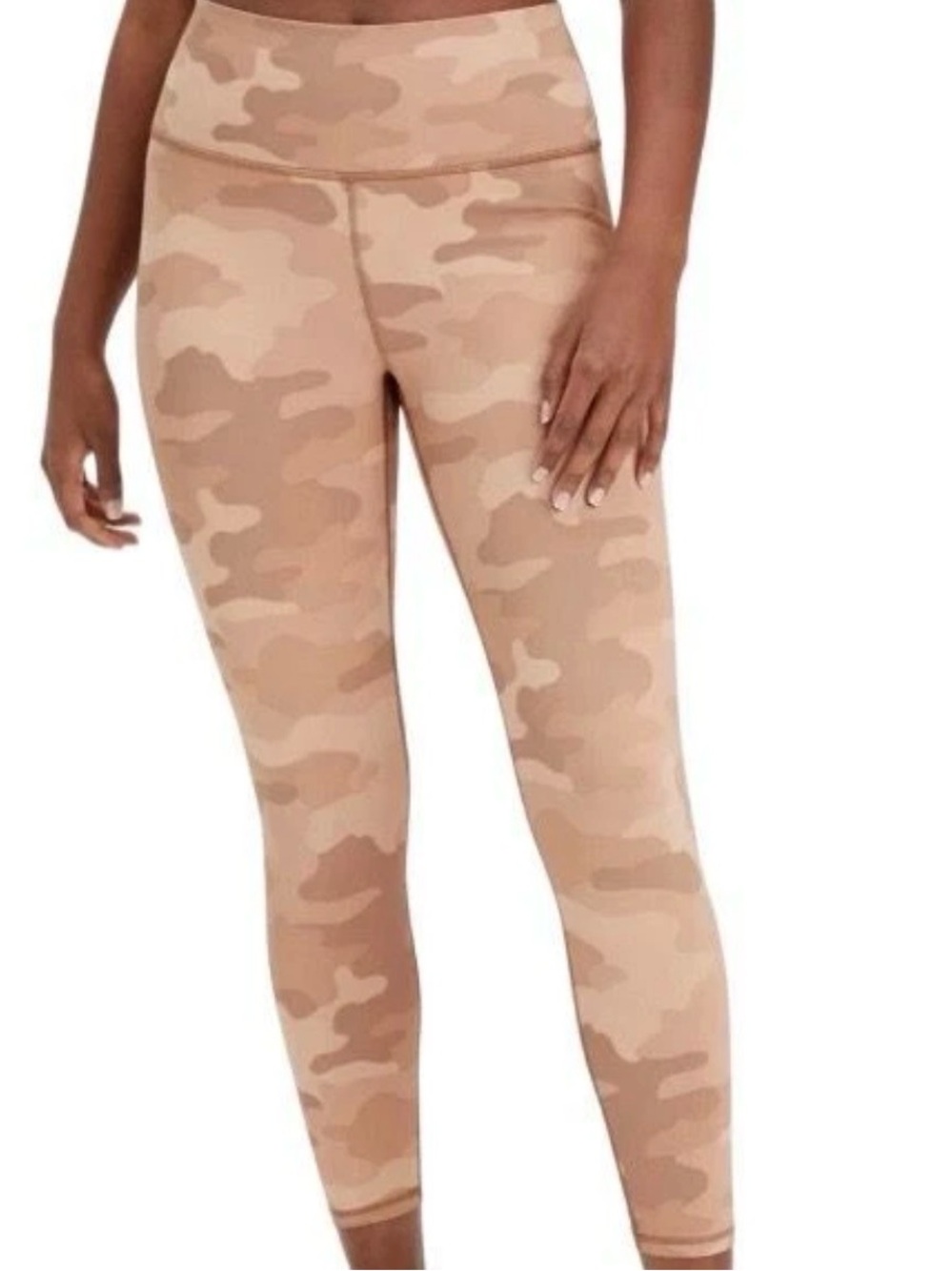 Fabletics Define High-Waisted 7/8 Leggings Tan Camo Pattern XXL